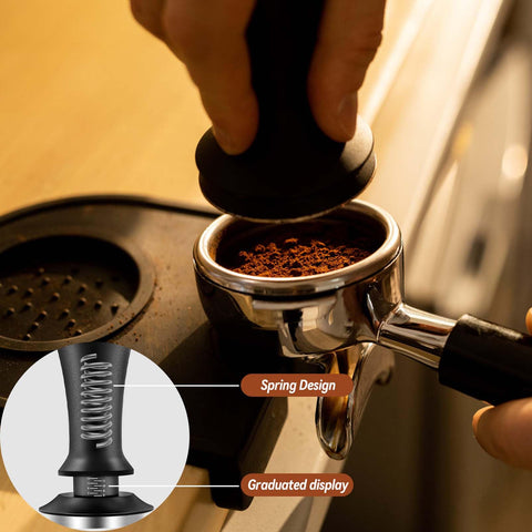 HahaGo aluminum handle and stainless steel core ensure durable, safe tamping.