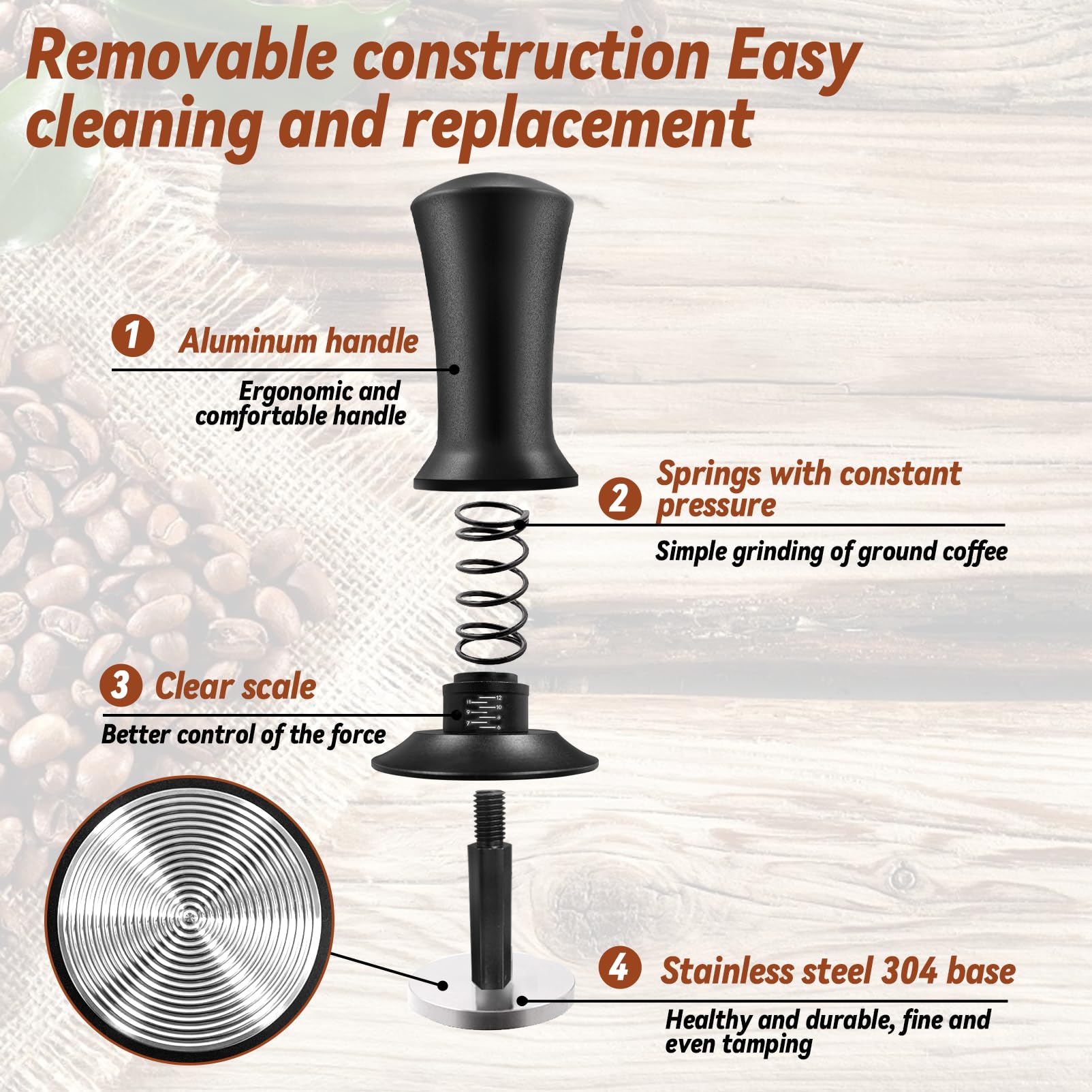 HahaGo silicone mat included protects countertops and keeps grounds tidy.