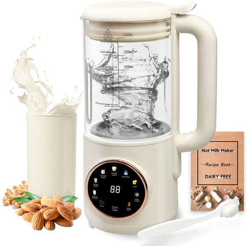 HaiiuzHi 8-in-1 nut milk maker front view for easy daily plant-based drinks.