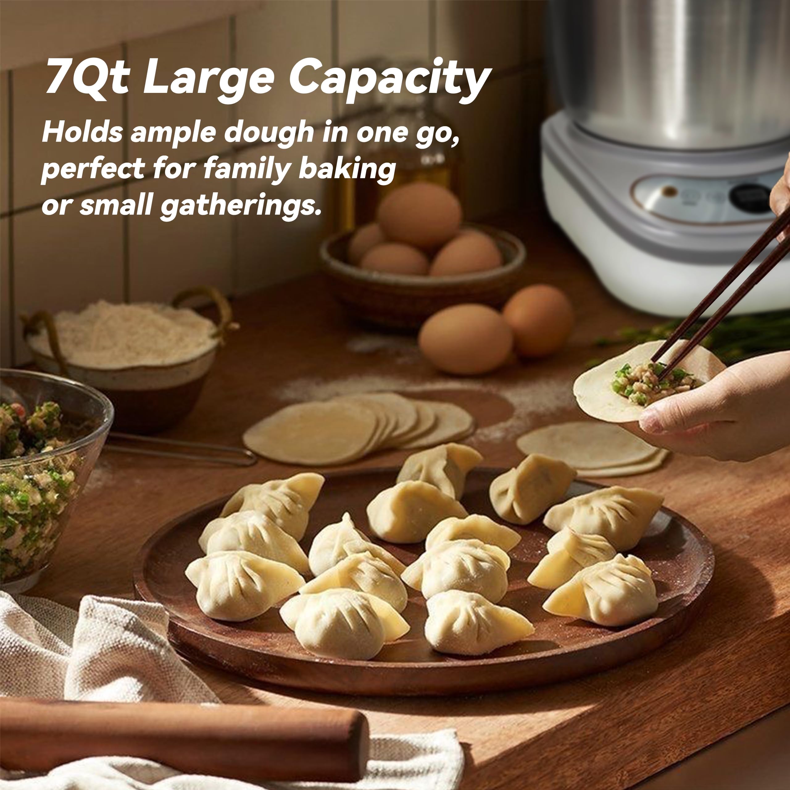 HaiiuzHi dough maker 250W motor delivers steady kneading for bread.