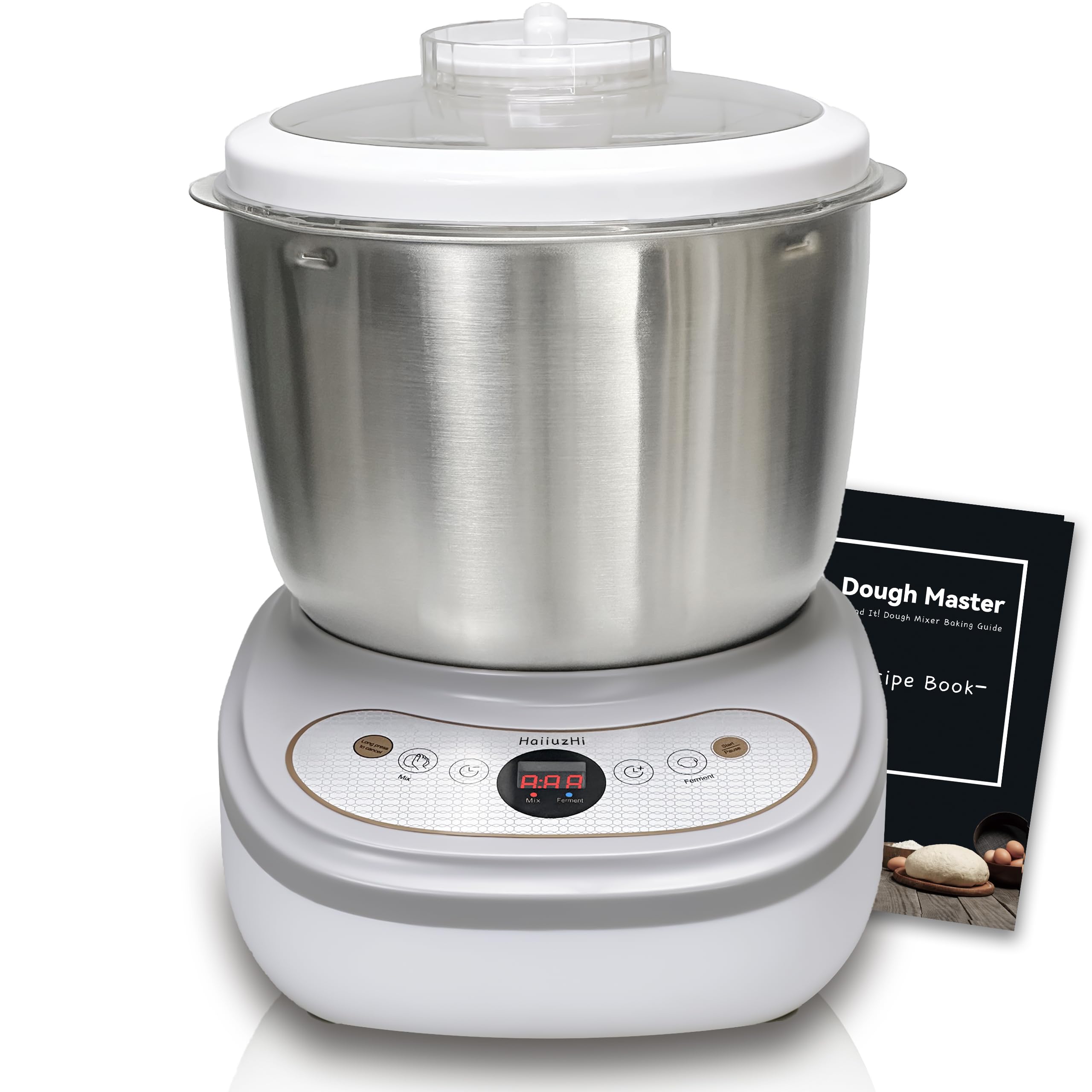 HaiiuzHi dough maker 7qt capacity bowl for large batches.
