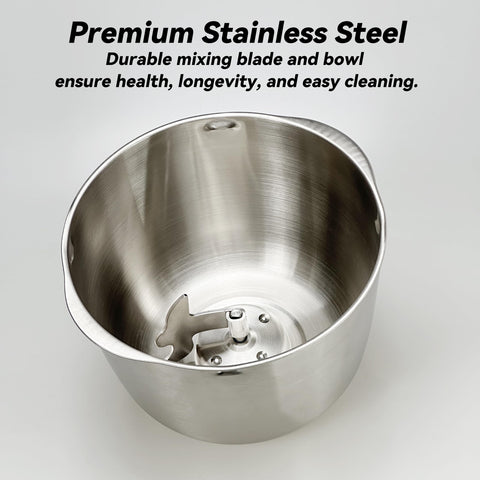 HaiiuzHi dough maker dishwasher-safe stainless steel bowl for easy cleanup.