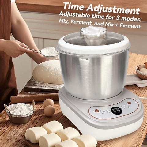 HaiiuzHi dough maker silicone pad reduces kitchen noise during operation.