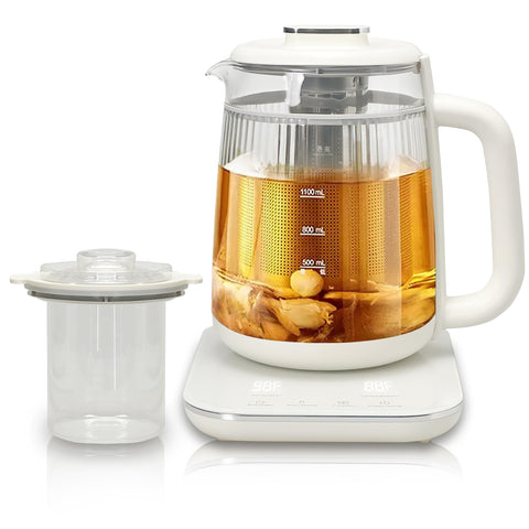 HaiiuzHi Health Pot with double-layer glass design keeps exterior cool for safe handling.