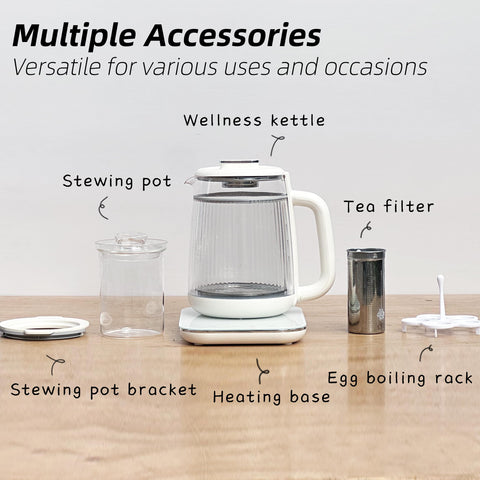 HaiiuzHi Health Pot ergonomic design and clear glass lid for visible brewing.