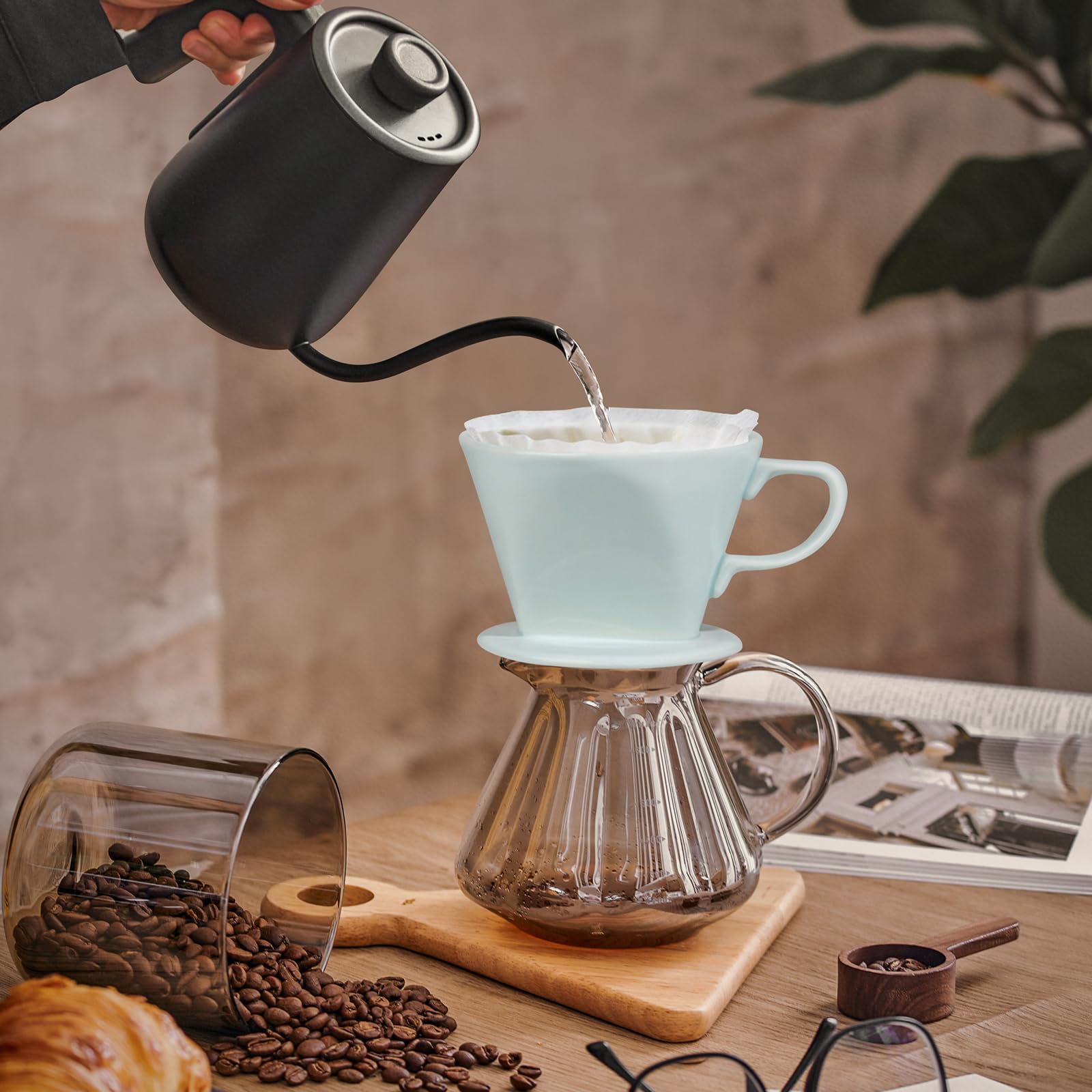 Hailanbao durable high-fired ceramic pour-over dripper for long-lasting use