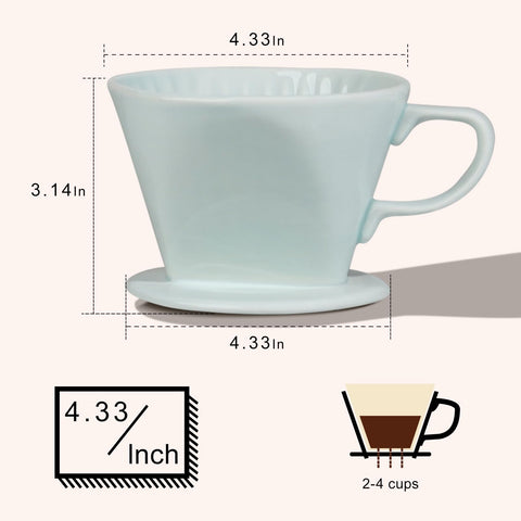 Hailanbao blue ceramic dripper with three-hole design for balanced brew