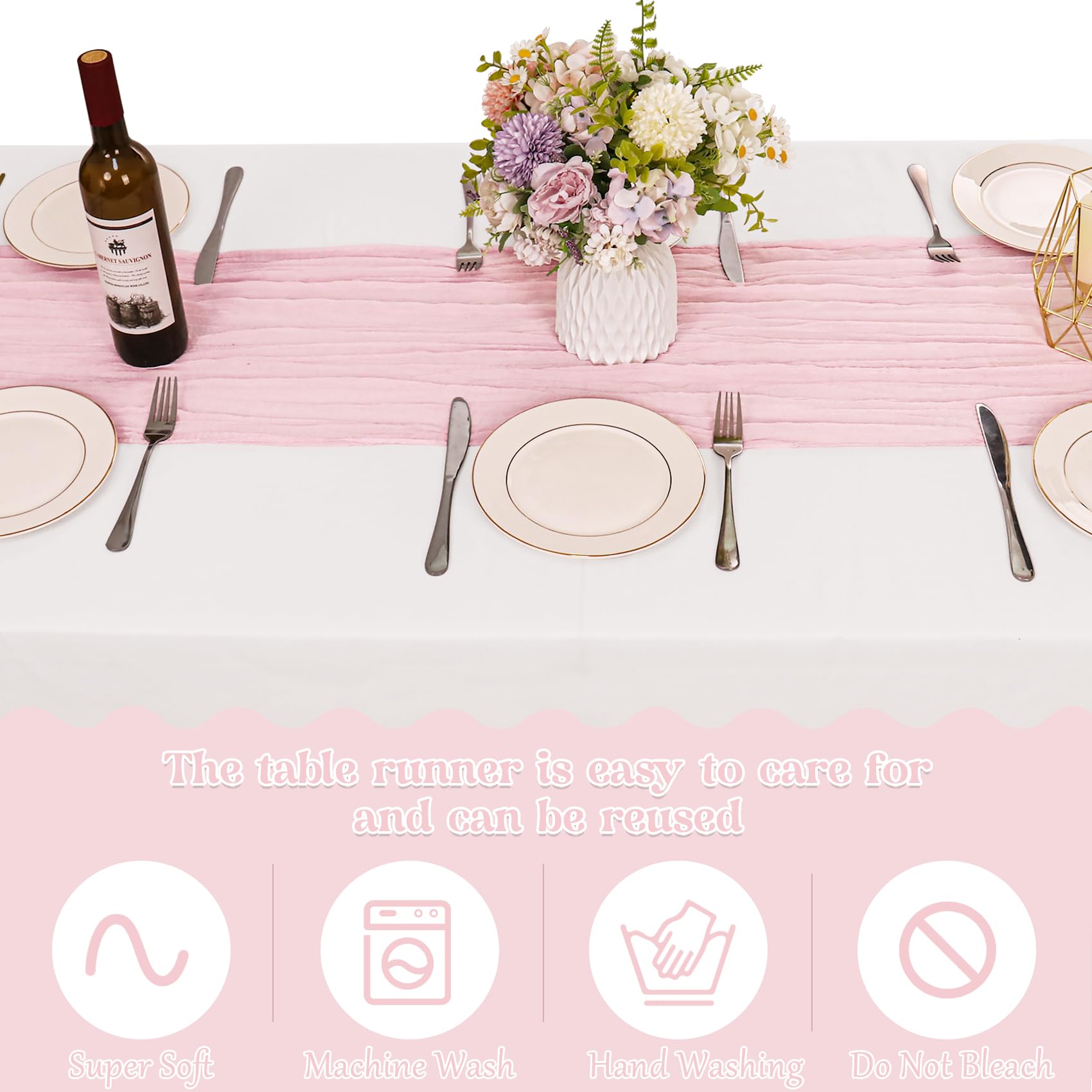 HAISIWLKJ baby shower pink runner enhances dessert tables with gentle charm