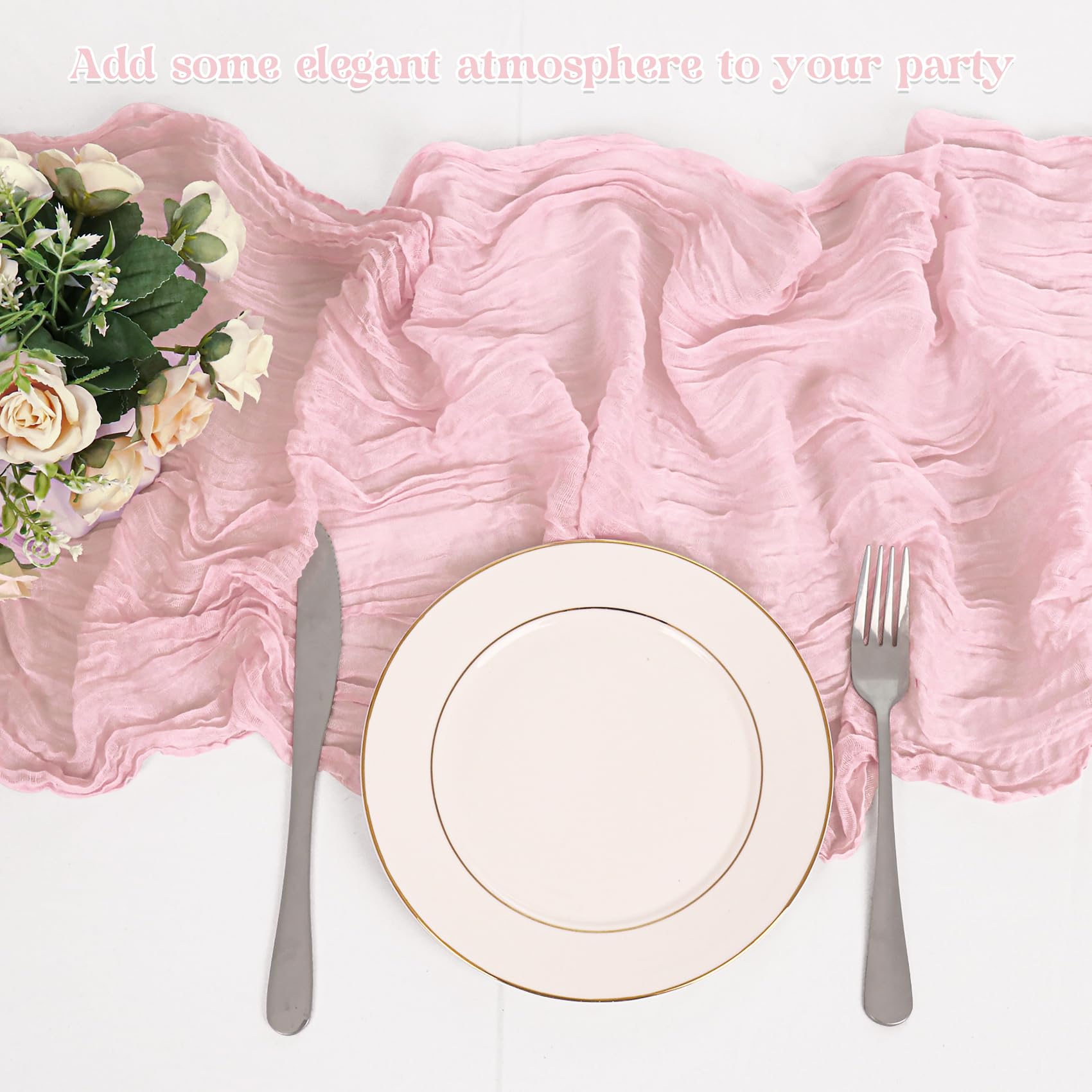 HAISIWLKJ bridal showers table runner lightweight gauze for airy event decor