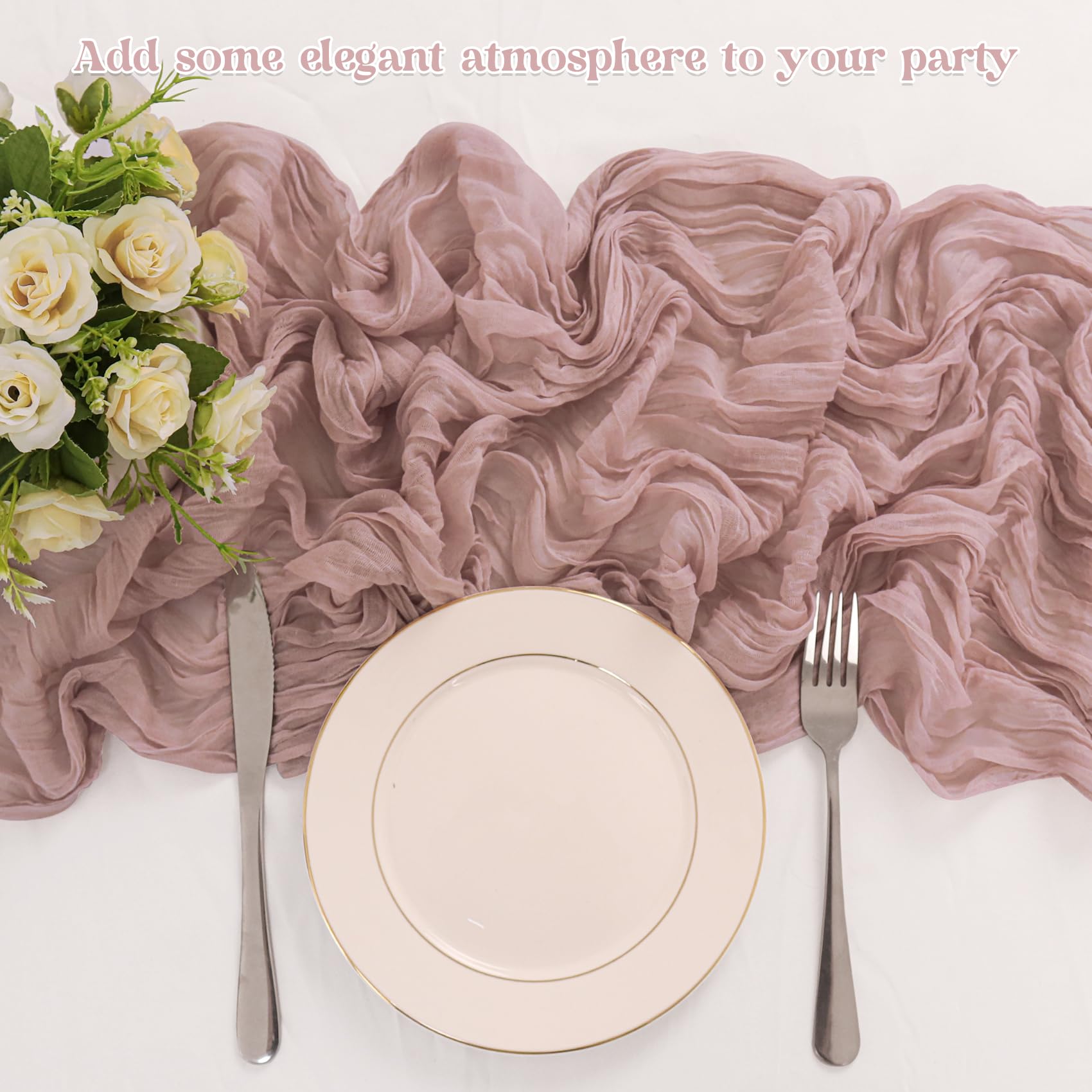 HAISIWLKJ cheesecloth table runner suitable for baby showers and party decor