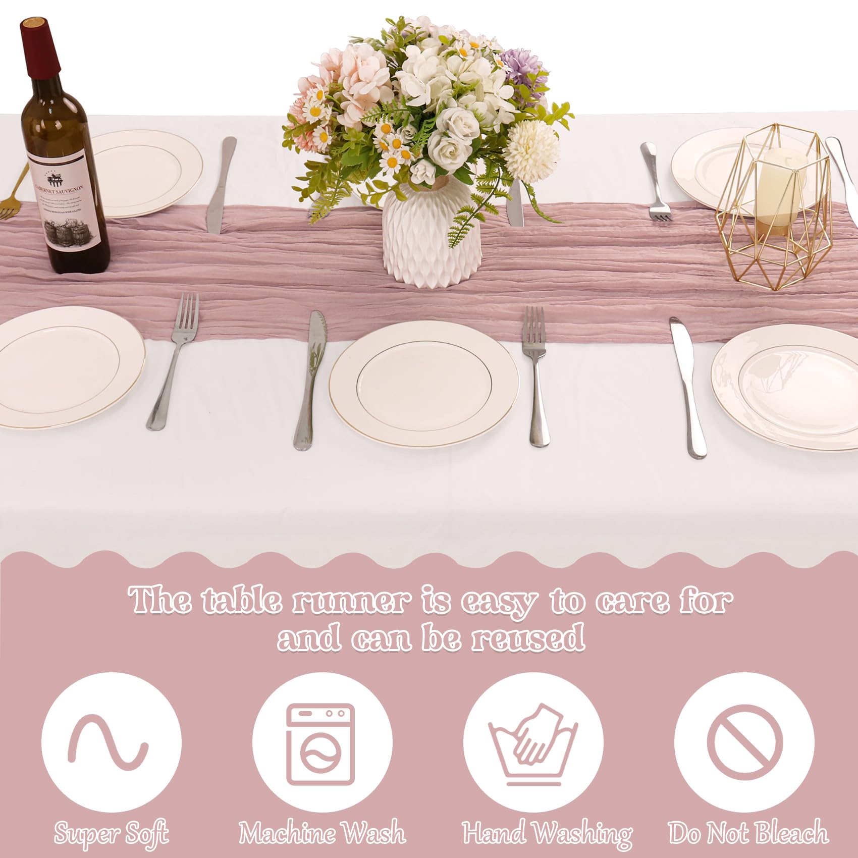 HAISIWLKJ cheesecloth table runner ideal for bridal showers and celebrations