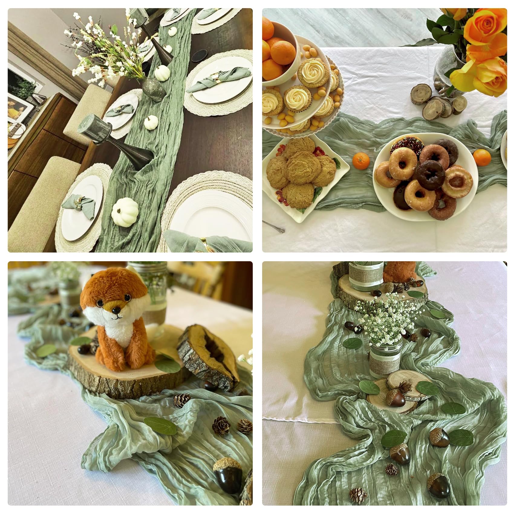 HAISIWLKJ sage green table runner care instructions for easy maintenance