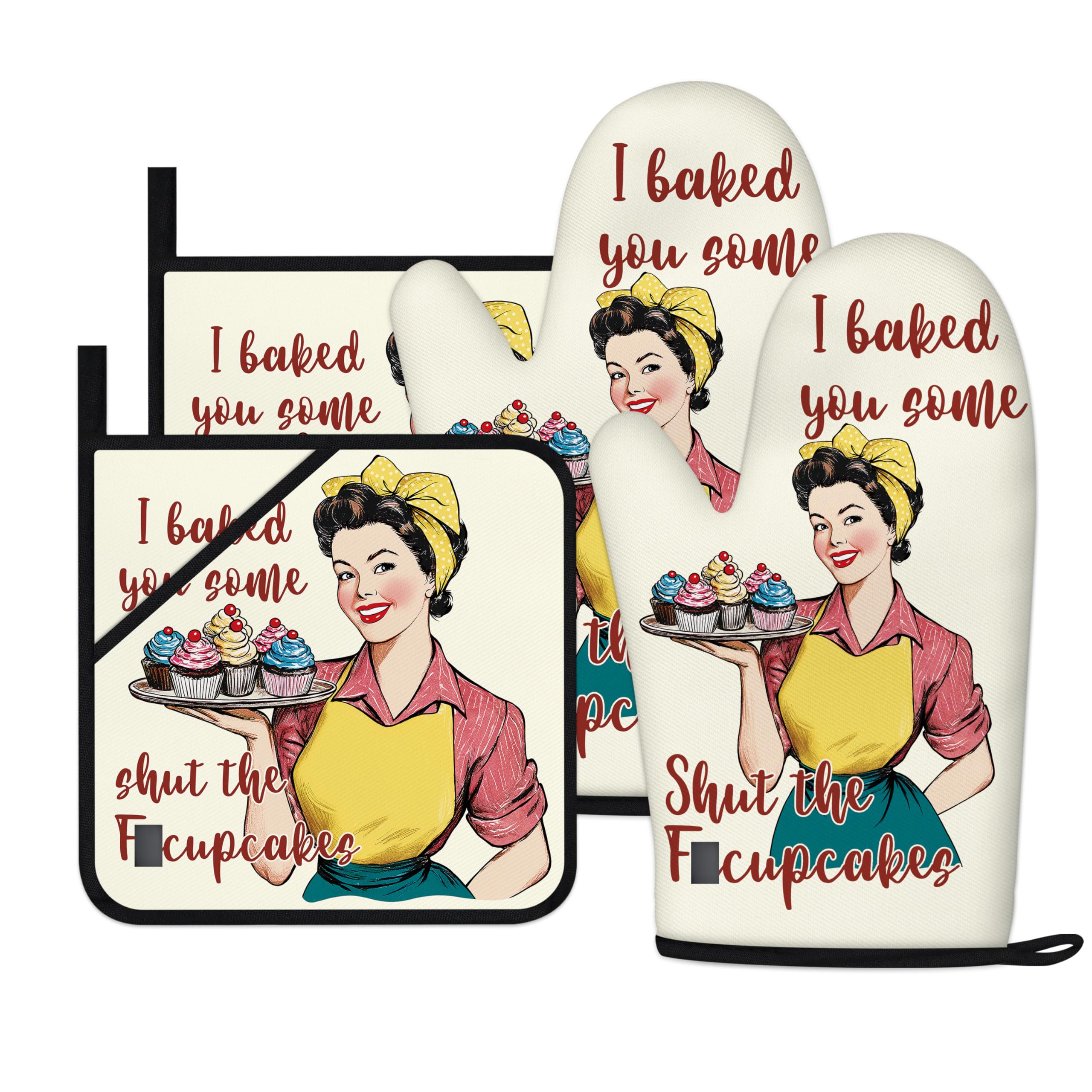 HAISUKA oven mitts for women in yellow, secure heat protection during baking.