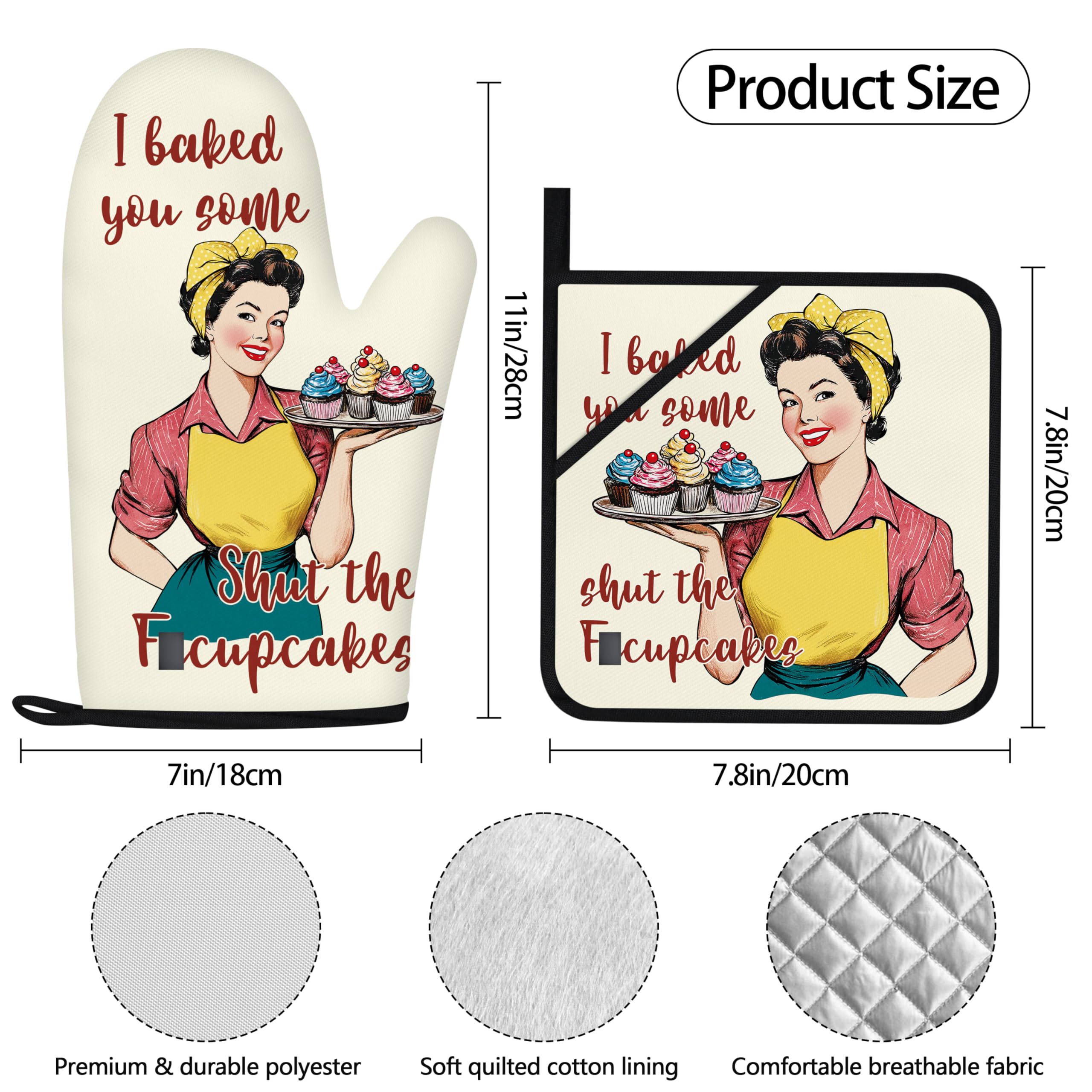 HAISUKA three-layer heat-resistant oven gloves provide sturdy protection while cooking.