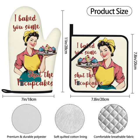 HAISUKA three-layer heat-resistant oven gloves provide sturdy protection while cooking.