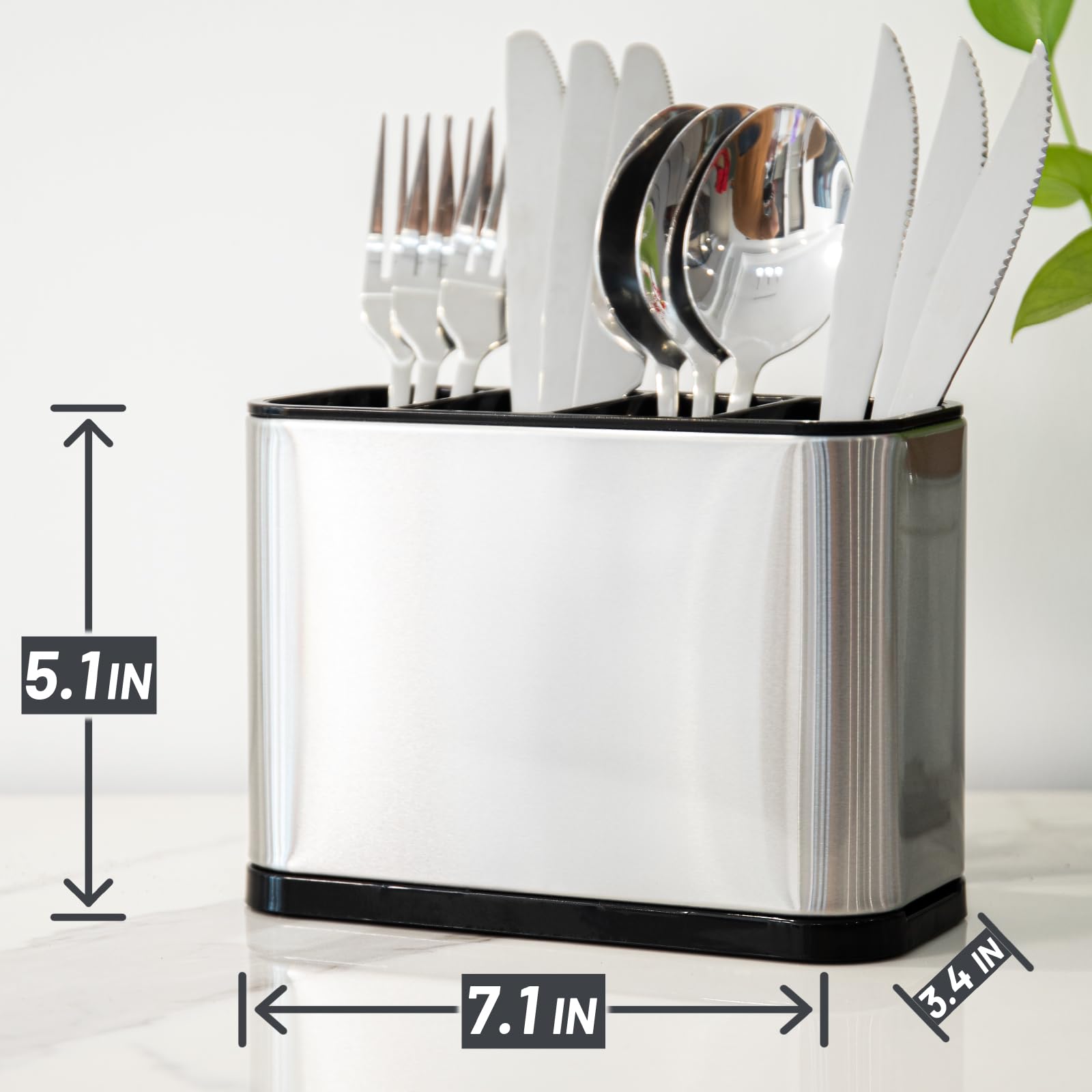 Haiyouneer silverware caddy with removable parts for easy cleaning.