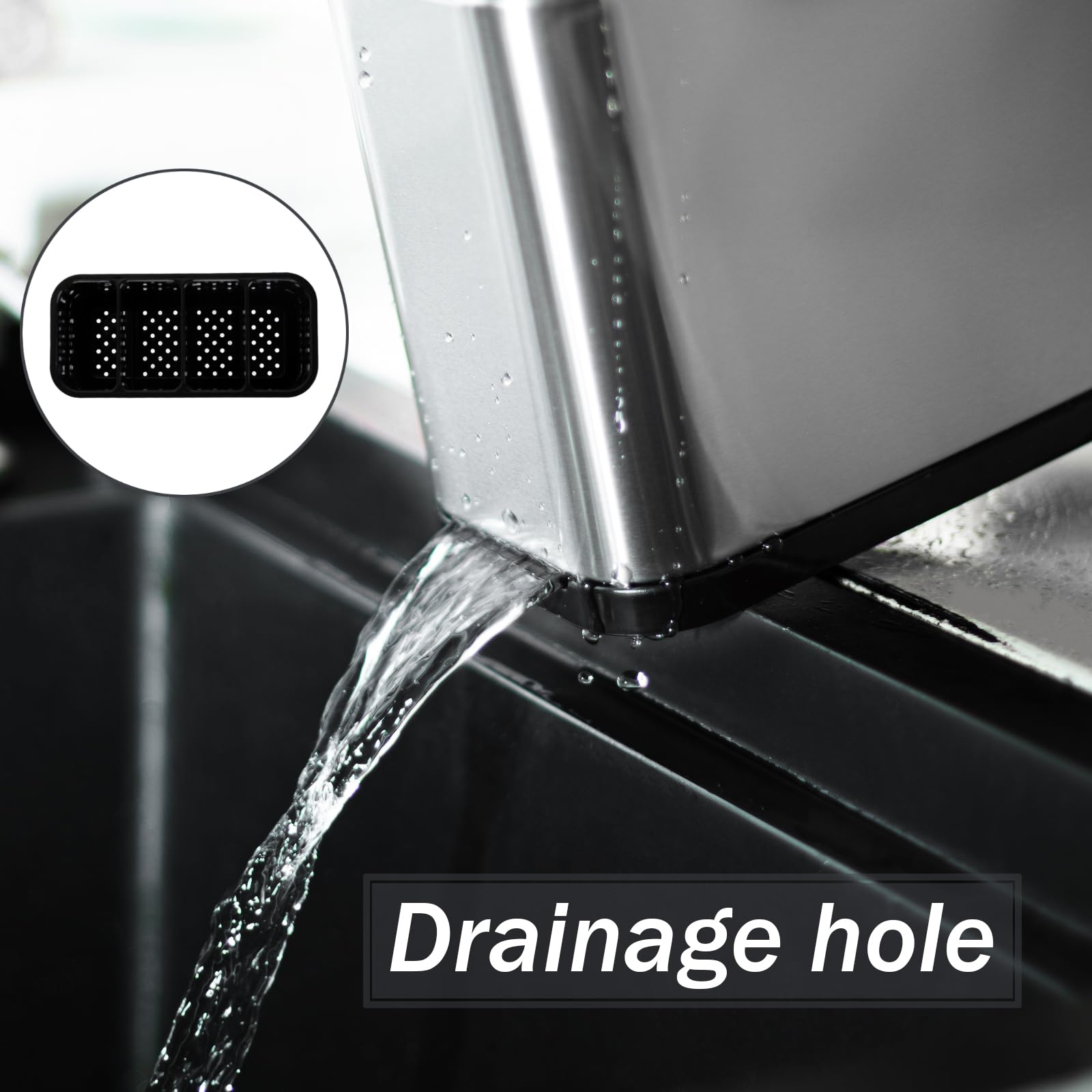 Haiyouneer silverware caddy crafted from durable stainless steel.