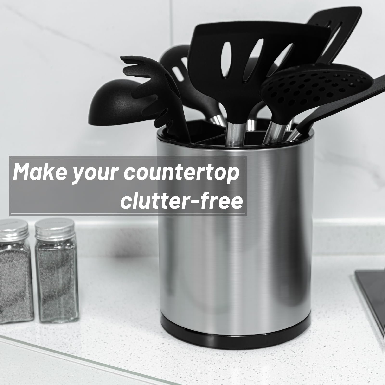 Haiyouneer stylish stainless steel kitchen organizer on a counter