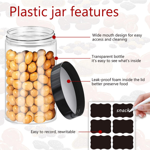 Hajoyful clear round jar for visible contents and quick identification