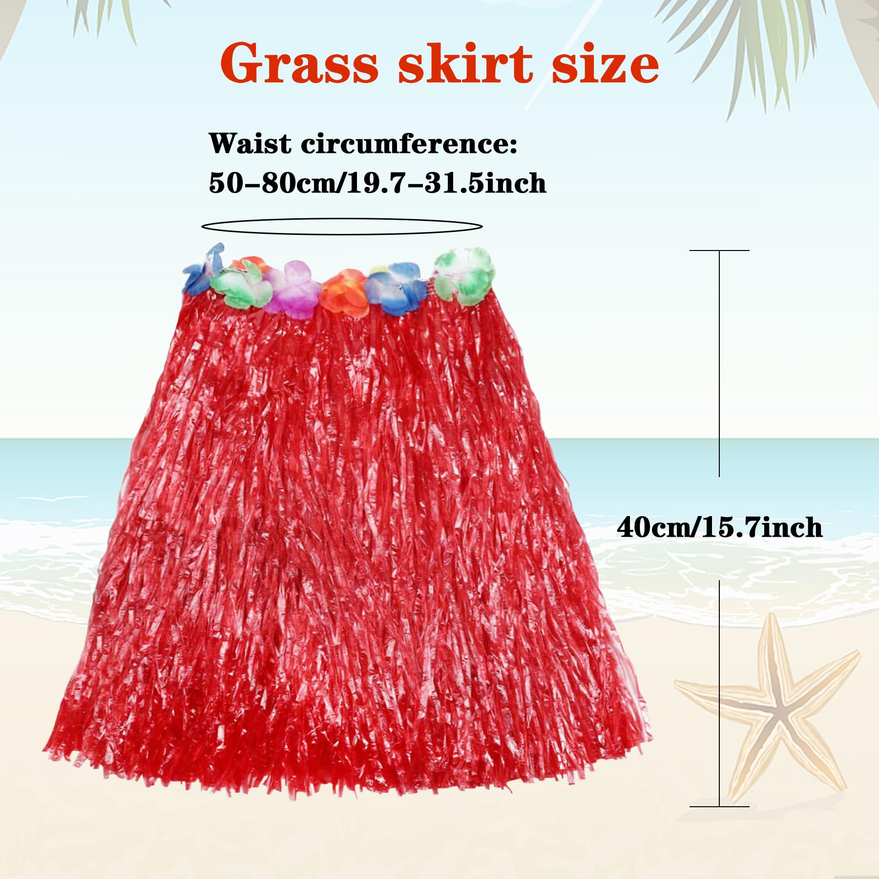 Hajoyful elastic-waist hula skirt offers adjustable comfort for kids at parties.