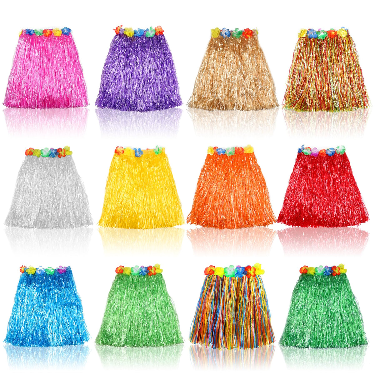 Hajoyful grass skirt for Hawaiian luau with soft fabric and festive tropical look.