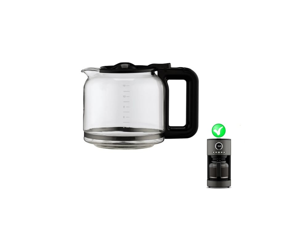 Hakano carafe glass body with measurement markings for precise coffee prep.