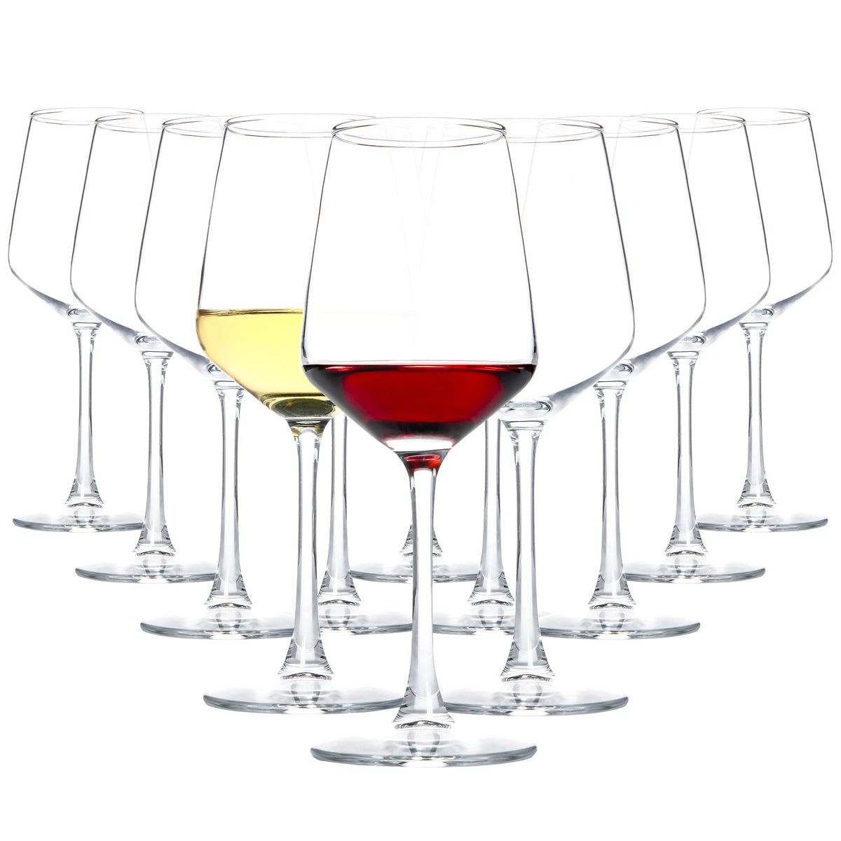 HAKEEMI wine glasses front view showcases clarity for red and white pours