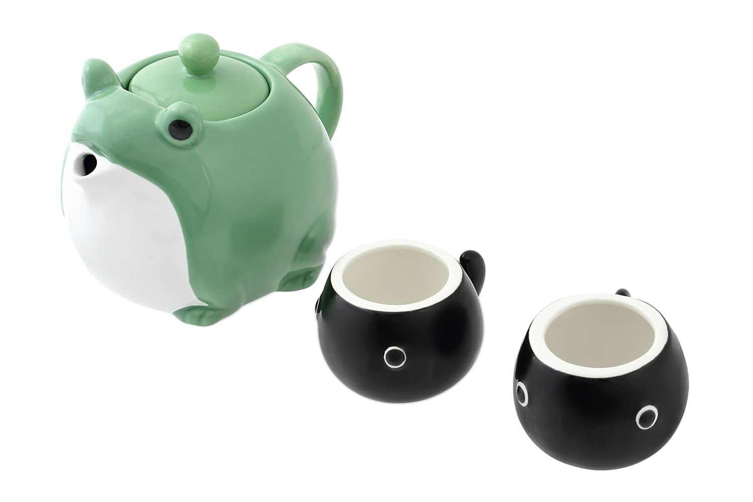 HAKONE YOSEGI decorative ceramic set adds whimsy to shelves.