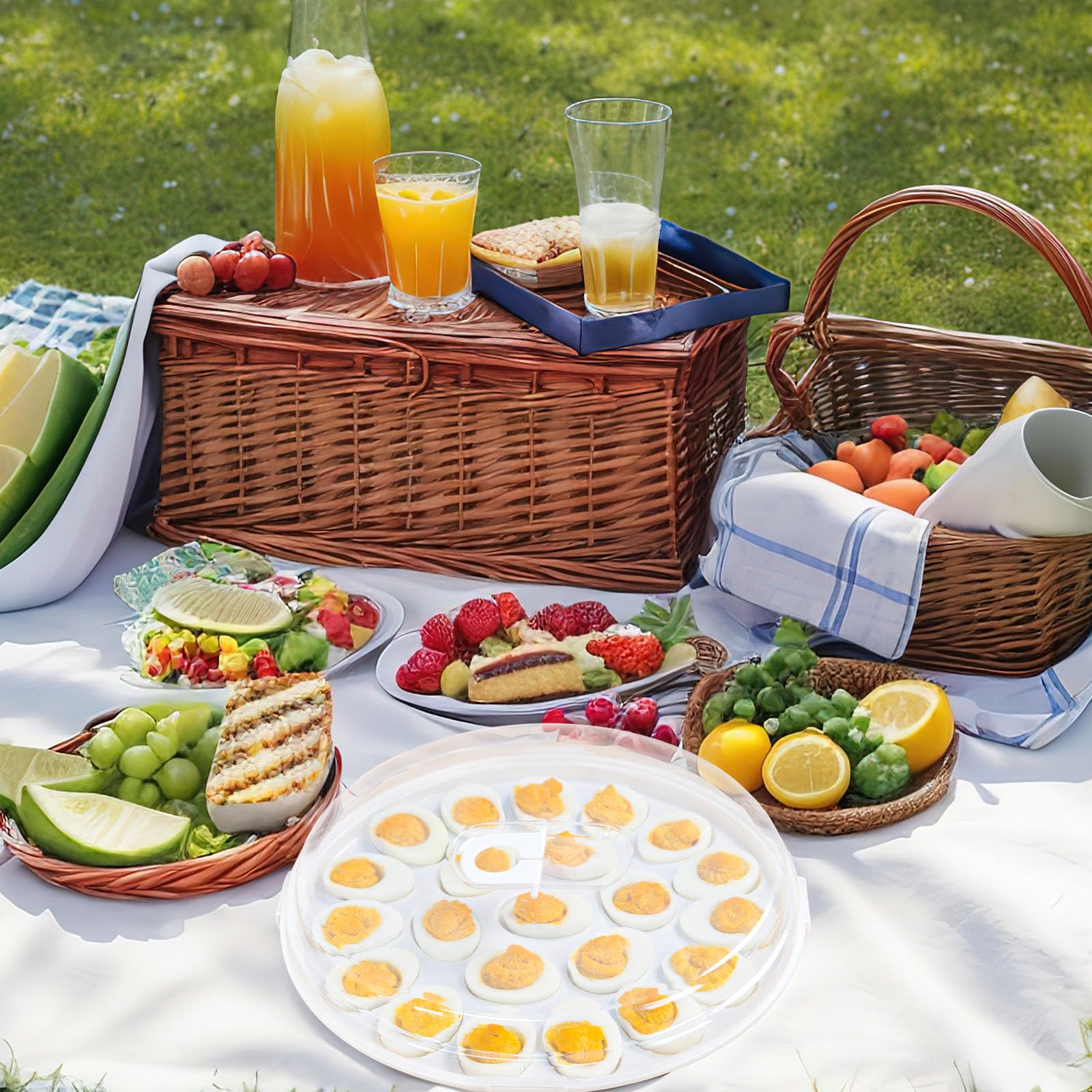 HAKSEN catering-friendly deviled egg tray 66-slot for parties and buffets