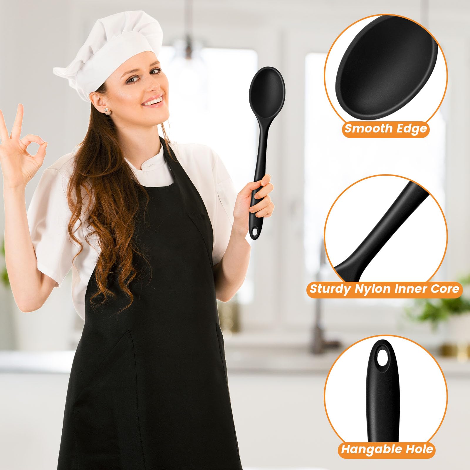 HAKSEN silicone spoons 4-pack offer versatile kitchen tools for stirring, serving, and scraping