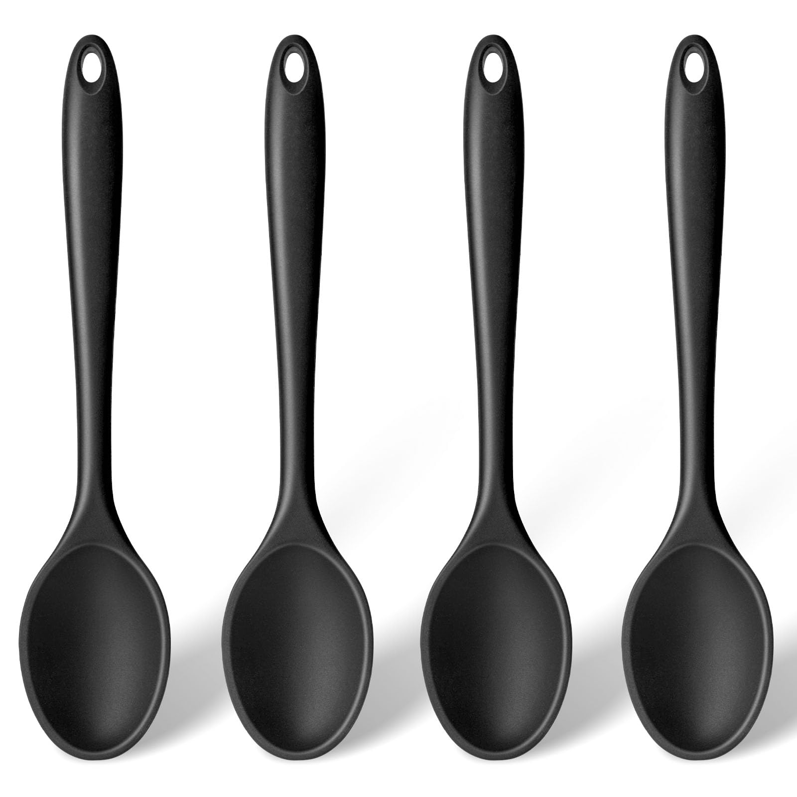 HAKSEN silicone spoons 4pc 10-8inch ideal for stirring hot sauces without warping