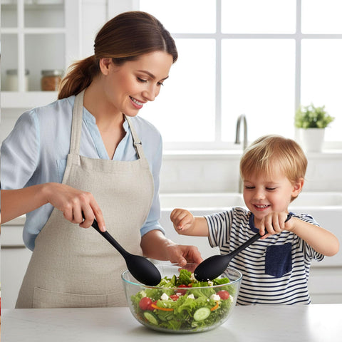HAKSEN silicone spoons are dishwasher-safe for easy cleanup