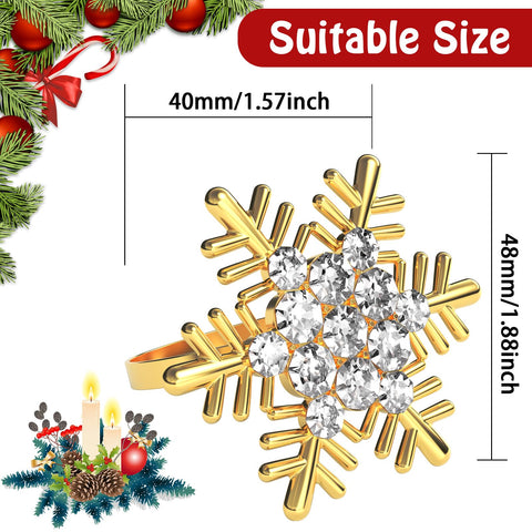 Halatool gold snowflake napkin ring complements elegant Christmas place settings