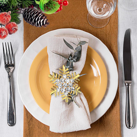 Halatool napkin ring with rhinestones adds subtle holiday sparkle