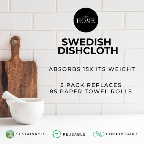 HALL & PERRY dishcloths dry fast to prevent odors during cleaning.