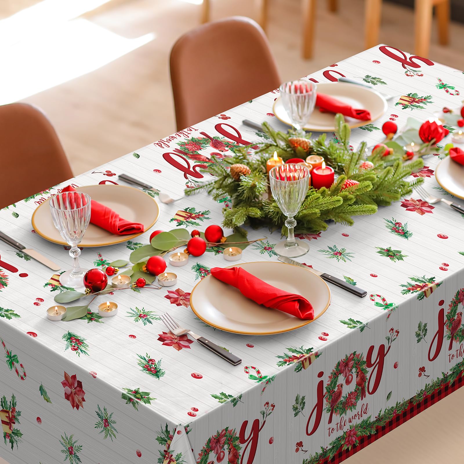 Hallswl waterproof and stain-resistant plastic tablecloth protects surfaces during celebrations