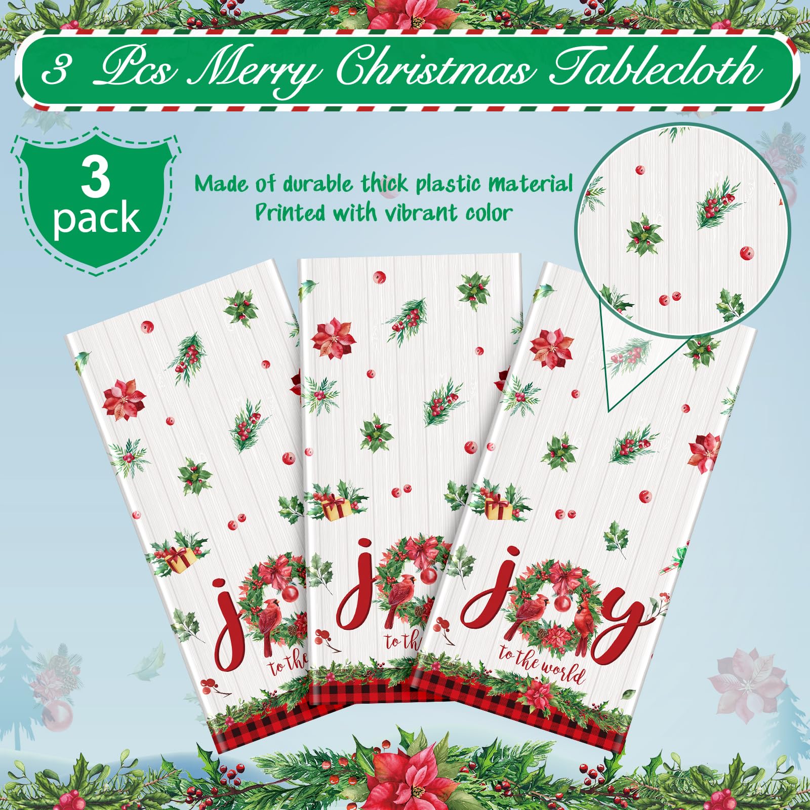 Hallswl red checkered borders tablecloth brings classic holiday vibe to any table