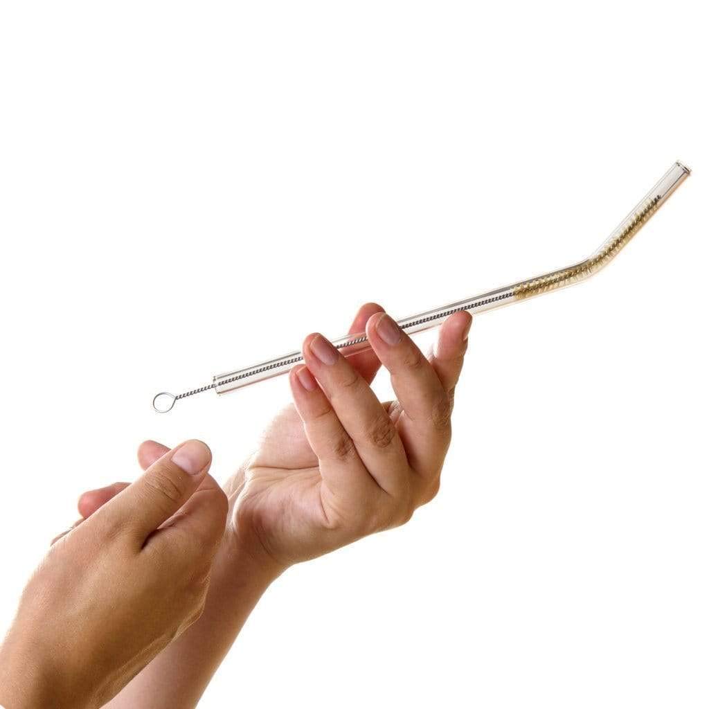 HALM glass straw with smoothie showing versatile use.