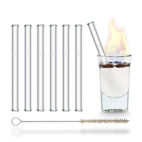 HALM glass straw 4-inch in a B52 glass for sustainable, taste-neutral sipping.