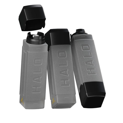 Halo Squeeze Bottles 27oz square pour with controlled pour feature.
