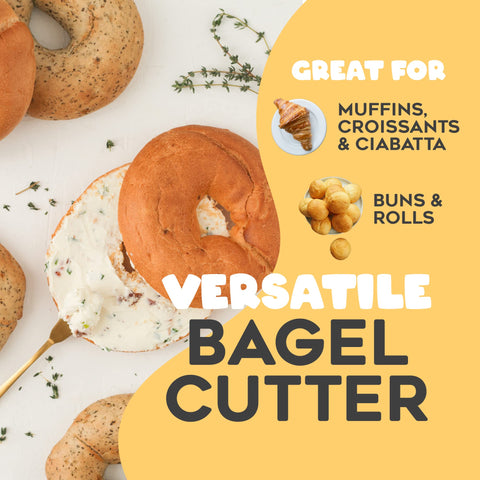 Halve Your Bagel slicer in action for quick, consistent results.