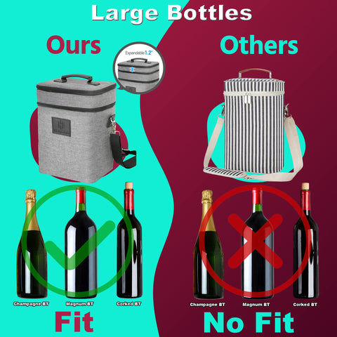 HAMILO wine carrier gray side view highlighting sturdy design for travel