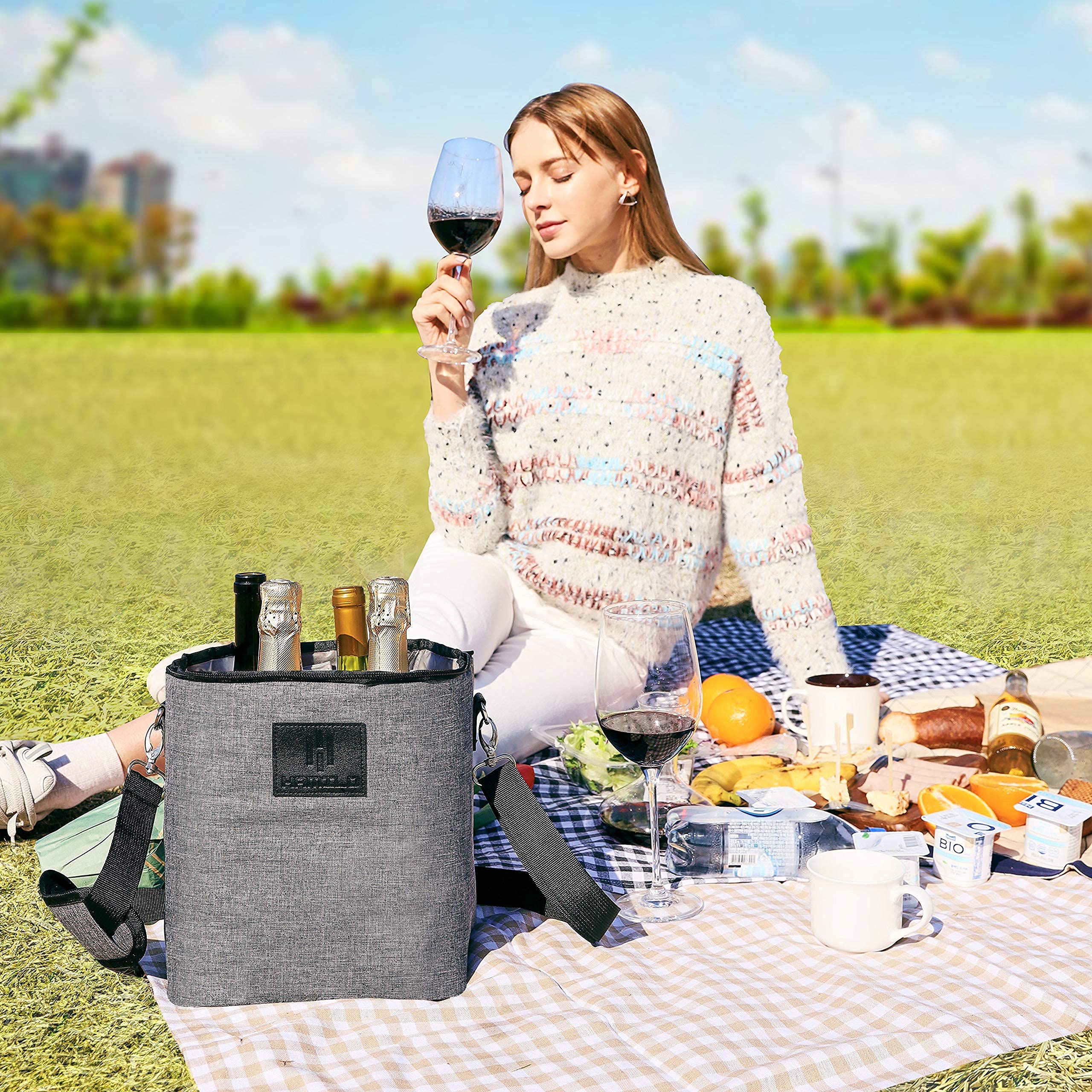 HAMILO removable foam divider keeps bottles separated and protected