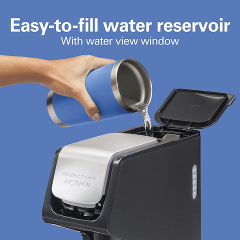 Hamilton Beach FlexBrew removable cup rest accommodates travel mugs and cups.