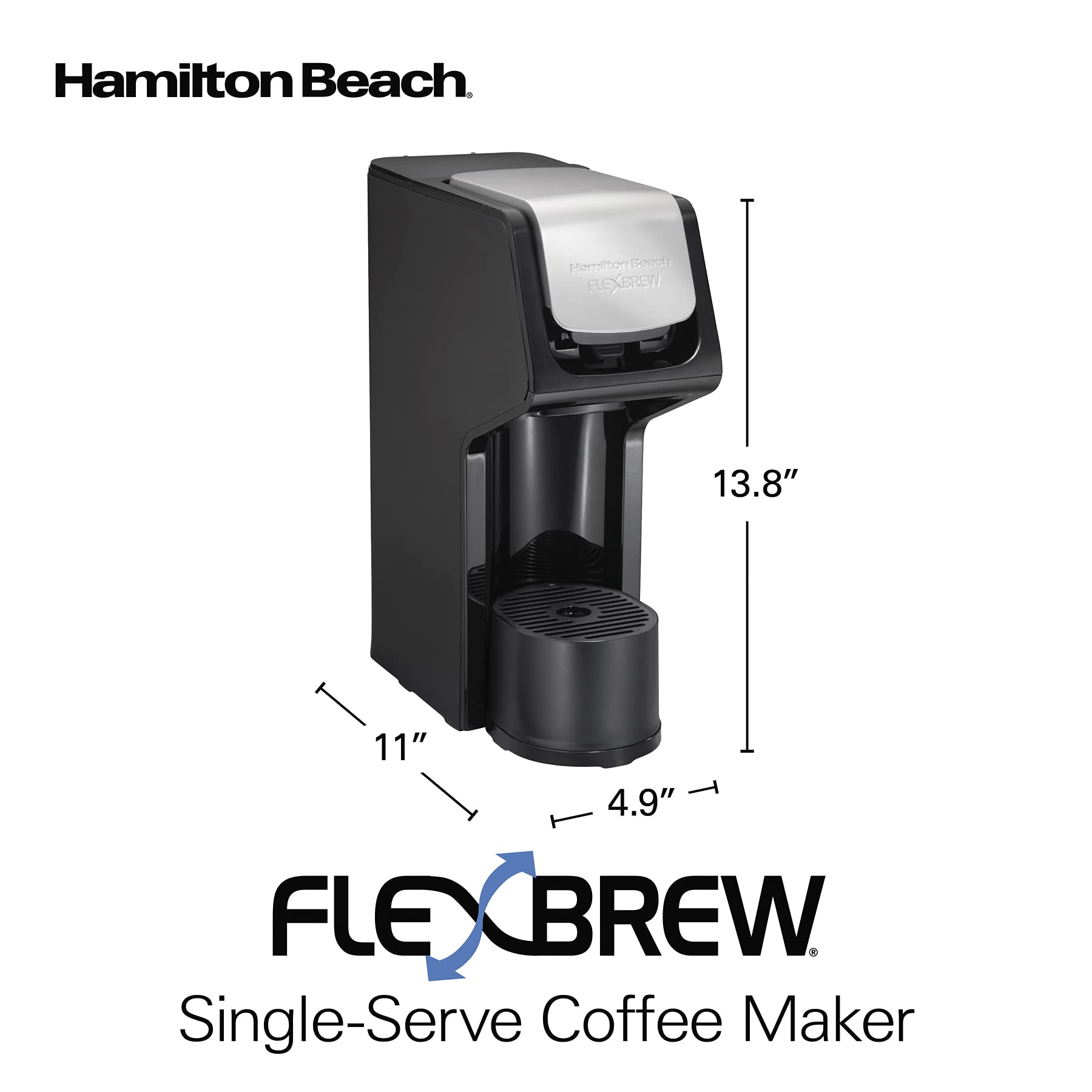 Hamilton Beach FlexBrew fast brewing for a hot cup in about two minutes.