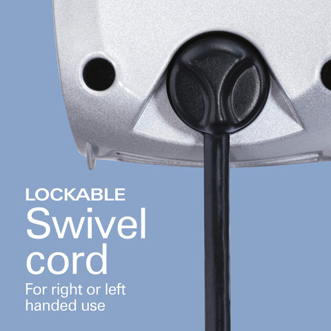 Hamilton Beach Professional swivel cord design for both-handed use.