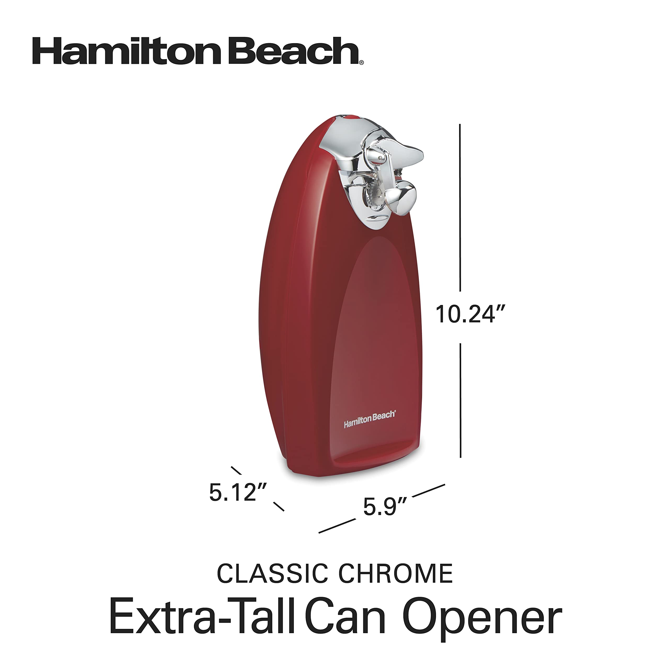 Hamilton Beach red kitchen in action with can opener