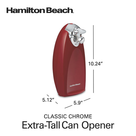 Hamilton Beach red kitchen in action with can opener