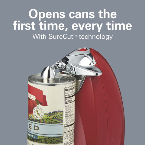 Hamilton Beach can opener using SureCut for first-time opening