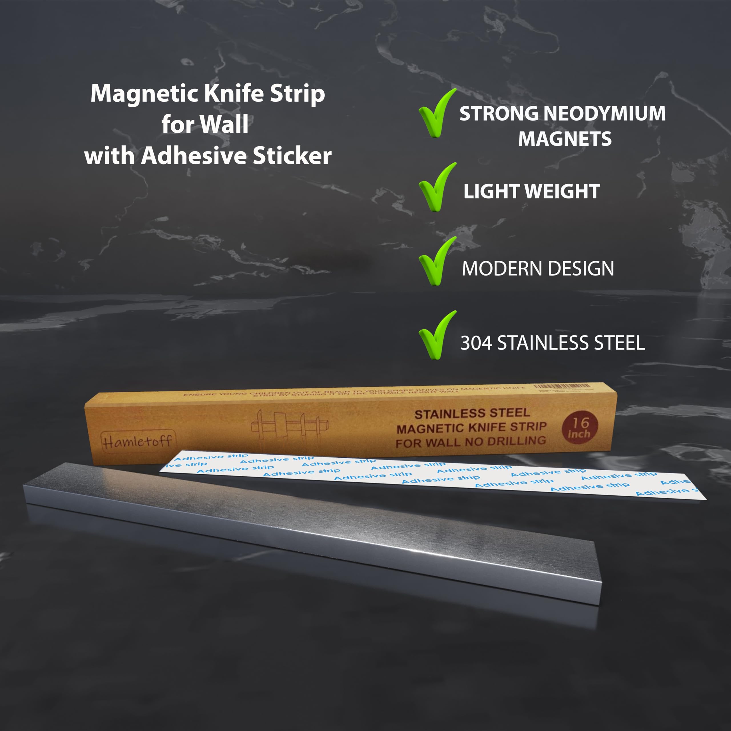 SUS304 stainless steel finish resists moisture and rust for daily use